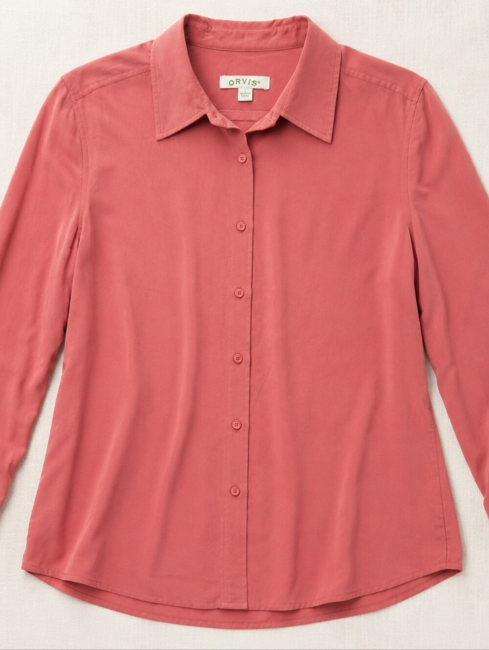Orvis 100% Silk Button Down Blouse Long Sleeve